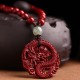 Dragon Cinnabar Hetian Jade Wealth Necklace Dragon Cinnabar Hetian Jade Wealth Necklace