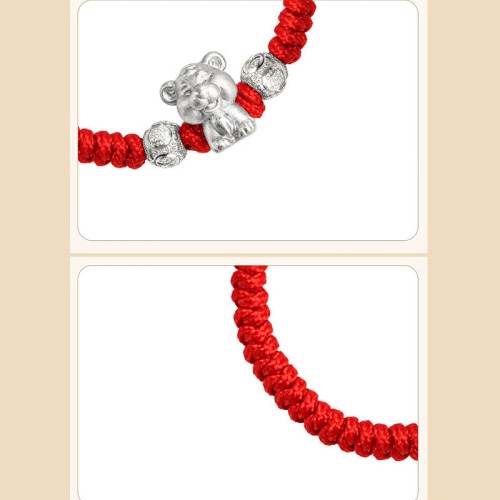 999 Sterling Silver Chinese Zodiac Kids Bracelet