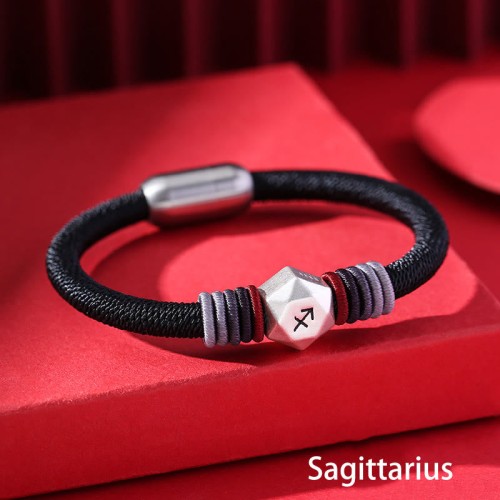 999 Sterling Silver Zodiac Blessing Handmade String Bracelet 999 Sterling Silver Zodiac Blessing Handmade String Bracelet