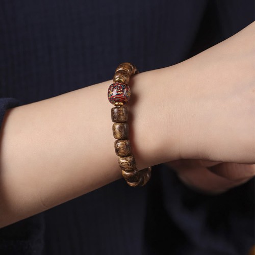 Agarwood Copper Coin Auspicious Cloud Calm Bracelet Agarwood Copper Coin Auspicious Cloud Calm Bracelet