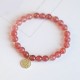 14K Gold Plated Strawberry Quartz Fu Charm Bracelet 14K Gold Plated Strawberry Quartz Fu Charm Bracelet