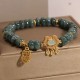 Jade Chinese Lock Charm Peace Luck Bracelet