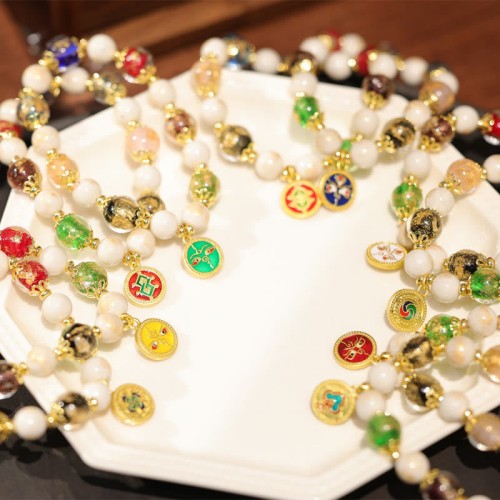 Tibetan Five Gods of Wealth Liuli Glass Bracelet Tibetan Five Gods of Wealth Liuli Glass Bracelet