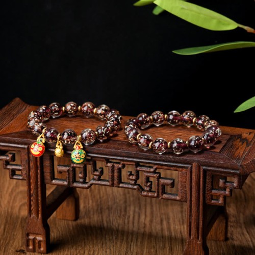 Gold Swallowing Beast Fluorescent Liuli Glass Success Bracelet Gold Swallowing Beast Fluorescent Liuli Glass Success Bracelet