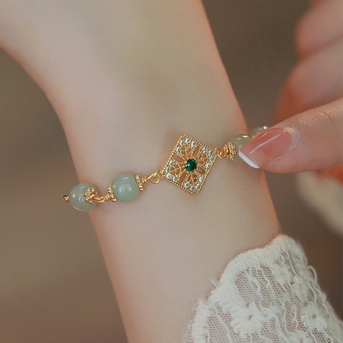 Hetian Jade Bead Luck Chain Bracelet Hetian Jade Bead Luck Chain Bracelet