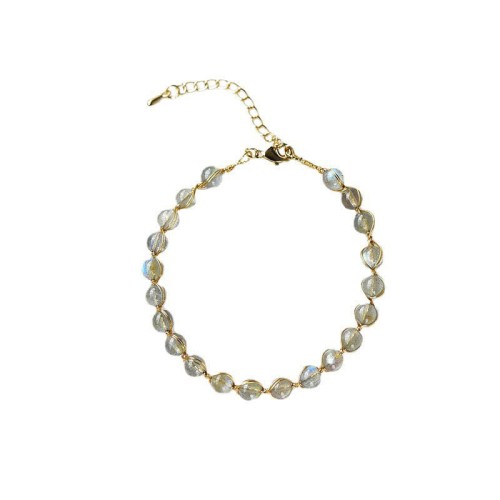Natural Moonstone 14K Gold Healing Bracelet Natural Moonstone 14K Gold Healing Bracelet