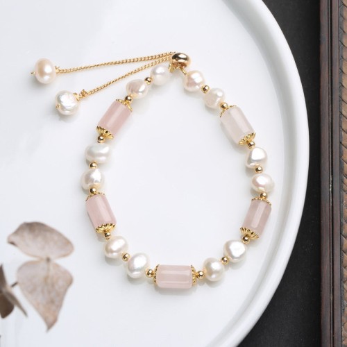 Green Aventurine Pearl Pink Crystal Luck Bracelet Green Aventurine Pearl Pink Crystal Luck Bracelet