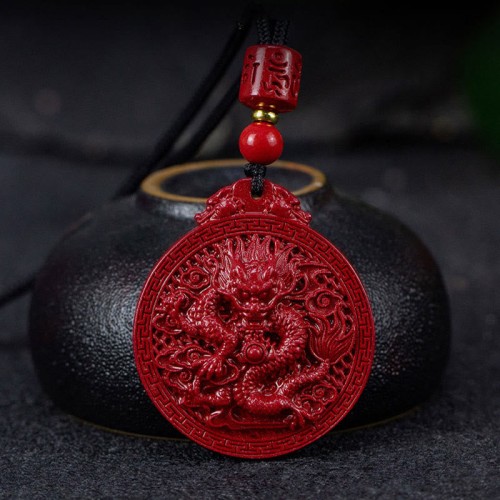 Dragon Cinnabar Protection Pendant