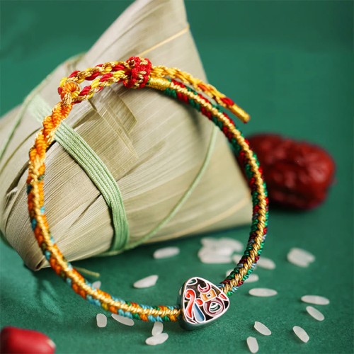 925 Sterling Silver Dragon Boat Festival Zongzi Bracelet 925 Sterling Silver Dragon Boat Festival Zongzi Bracelet