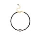 Gold Plated Black Spinel Cat Healing Bracelet