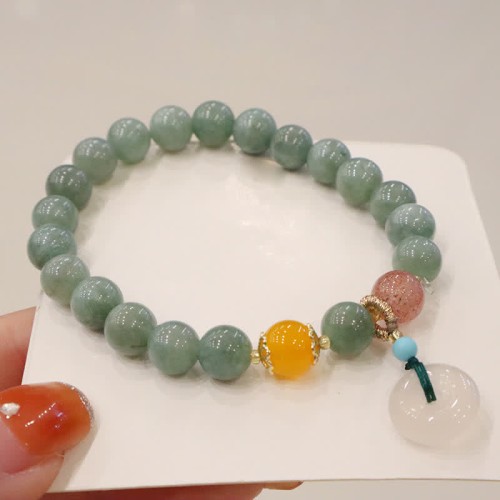 Cyan Jade Lotus Amethyst Crystal Healing Bracelet Cyan Jade Lotus Amethyst Crystal Healing Bracelet