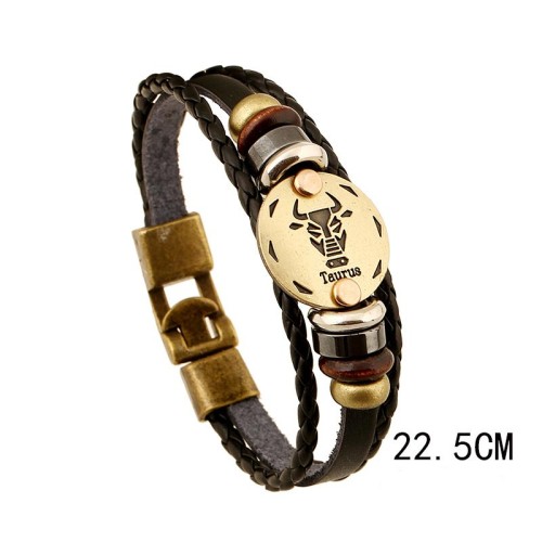 12 Constellations Hematite Leather Bracelet 12 Constellations Hematite Leather Bracelet