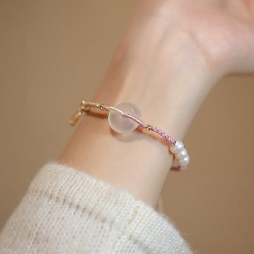 Chalcedony Peace Buckle Positive String Bracelet Chalcedony Peace Buckle Positive String Bracelet