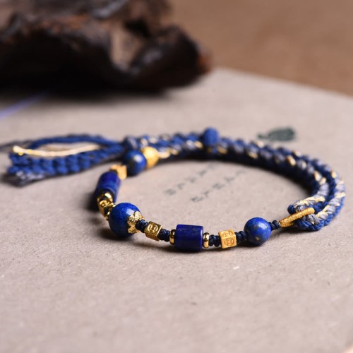 Handmade Lazurite Bead Positive Rope Bracelet Handmade Lazurite Bead Positive Rope Bracelet