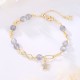 14K Gold Plated Strawberry Quartz M枚bius Loop Bracelet