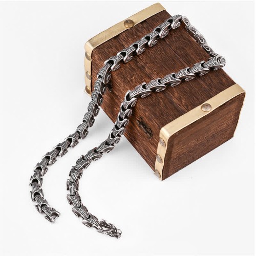 Dragon Pattern Titanium Steel Protection Bracelet