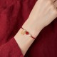 Sterling Silver Good Fortune Agate Pearl Red String Bracelet