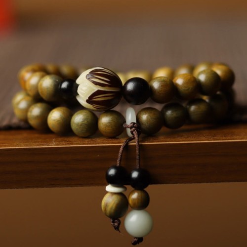 Green Sandalwood Bodhi Seed Lotus Soothing Bracelet Green Sandalwood Bodhi Seed Lotus Soothing Bracelet