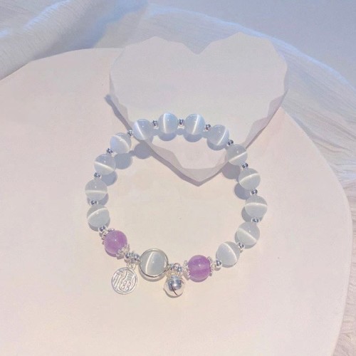 Cat's Eye Amethyst Fu Character Support Bracelet Cat's Eye Amethyst Fu Character Support Bracelet