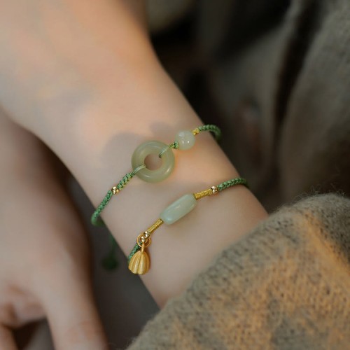 Lotus Jade Luck Happiness Bracelet