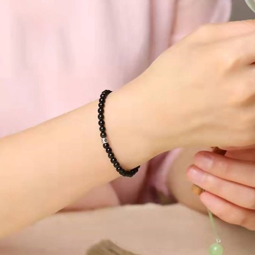 Black Obsidian Smoky Quartz Strength Bracelet