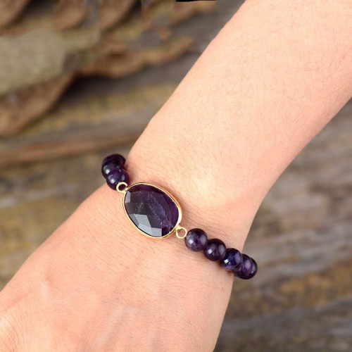 Amethyst Crystal Balance Marquise Bracelet Amethyst Crystal Balance Marquise Bracelet