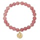 14K Gold Plated Strawberry Quartz Fu Charm Bracelet 14K Gold Plated Strawberry Quartz Fu Charm Bracelet