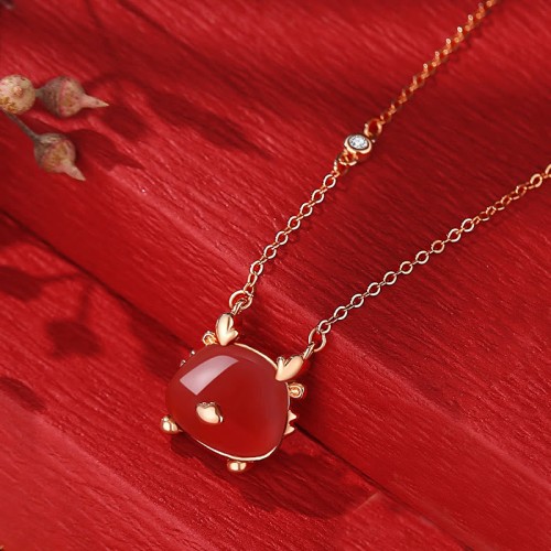 925 Silver Year of the Dragon Hetian Jade Red Agate Bracelet 925 Silver Year of the Dragon Hetian Jade Red Agate Bracelet