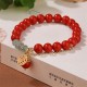 Cinnabar Fu Character Jade Calm Bracelet