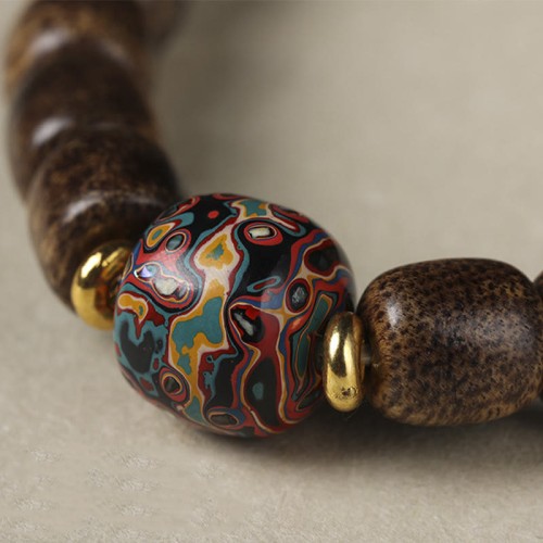 Agarwood Copper Coin Auspicious Cloud Calm Bracelet Agarwood Copper Coin Auspicious Cloud Calm Bracelet