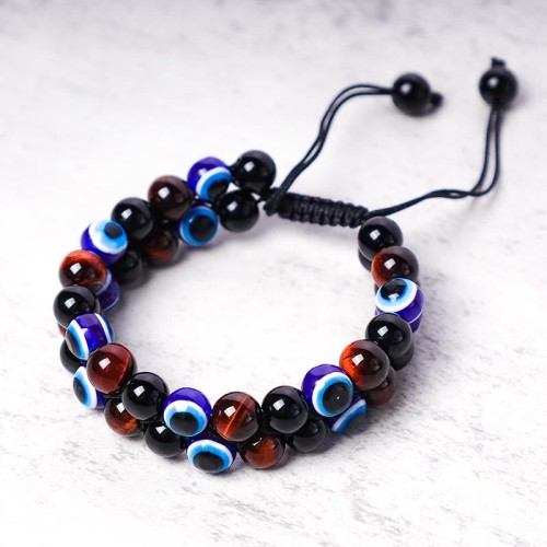Evil Eye Hematite Tiger Eye Protection Bracelet