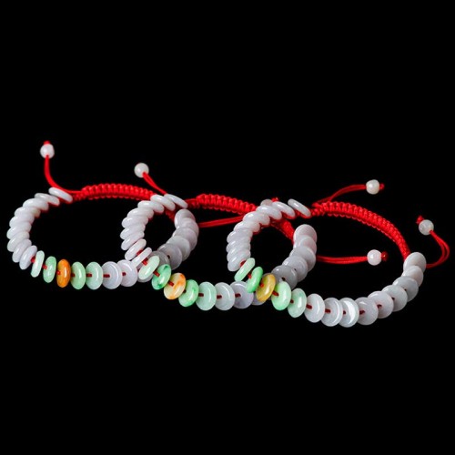 Round Jade Lucky Red String Weave Bracelet Round Jade Lucky Red String Weave Bracelet