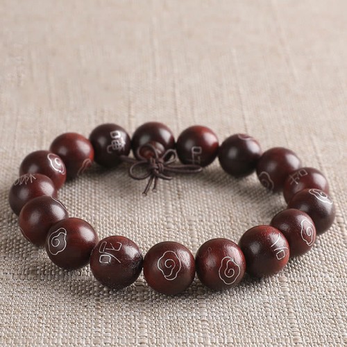 Red Sandalwood Om Mani Padme Hum Protection Bracelet Red Sandalwood Om Mani Padme Hum Protection Bracelet