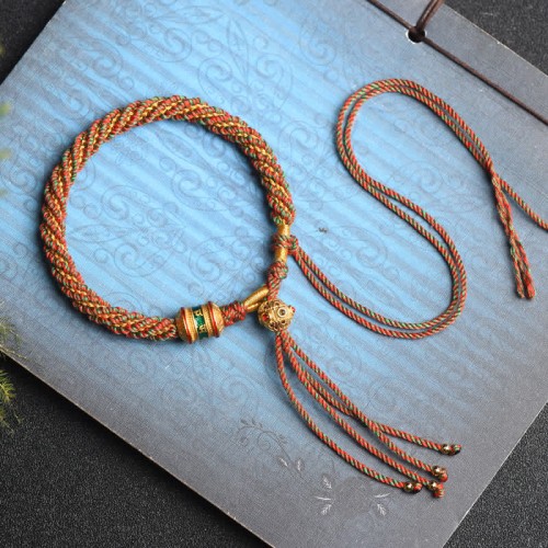 Tibetan Luck Prayer Wheel Bead Bracelet