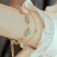 Gold Plated Jade Butterfly Flower Luck Bracelet Gold Plated Jade Butterfly Flower Luck Bracelet