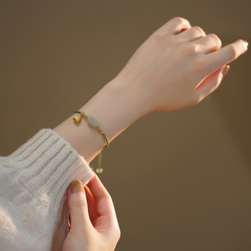 Lotus Jade Luck Happiness Bracelet