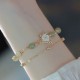 Gold Plated Jade Butterfly Flower Luck Bracelet Gold Plated Jade Butterfly Flower Luck Bracelet