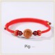 Natural Peach Wood Chinese Zodiac Cinnabar Wealth Bracelet