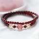 14K Gold Plated Garnet Strawberry Quartz Wrap Bracelet 14K Gold Plated Garnet Strawberry Quartz Wrap Bracelet