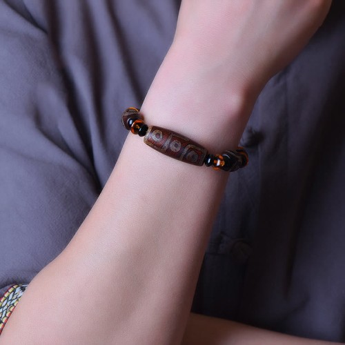 Tibetan Retro Nine-Eye Dzi Bead Blessings Bracelet Tibetan Retro Nine-Eye Dzi Bead Blessings Bracelet