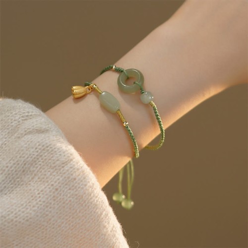 Lotus Jade Luck Happiness Bracelet