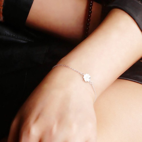925 Silver Cherry Blossom Blessing Chain Bracelet 925 Silver Cherry Blossom Blessing Chain Bracelet