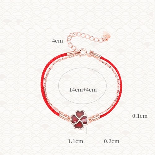 925 Sterling Silver Color-changing Four Leaf Clover Bracelet 925 Sterling Silver Color-changing Four Leaf Clover Bracelet