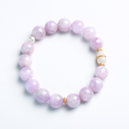 Kunzite Hetian White Jade Gourd Love Bracelet Kunzite Hetian White Jade Gourd Love Bracelet