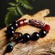 Tibetan Nine-Eye Dzi Black Onyx Wealth Bracelet