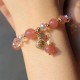 Strawberry Quartz Crystal Money Bag Bracelet