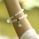 White Agate Jade Lotus Protection Bracelet White Agate Jade Lotus Protection Bracelet