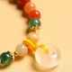 14K Gold Plated Golden Silk Jade Peace Buckle Bracelet 14K Gold Plated Golden Silk Jade Peace Buckle Bracelet