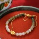 Hetian Jade Peach Blossom Luck Chain Bracelet