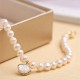 14K Gold Plated Pearl Crystal Shell Charm Bracelet 14K Gold Plated Pearl Crystal Shell Charm Bracelet